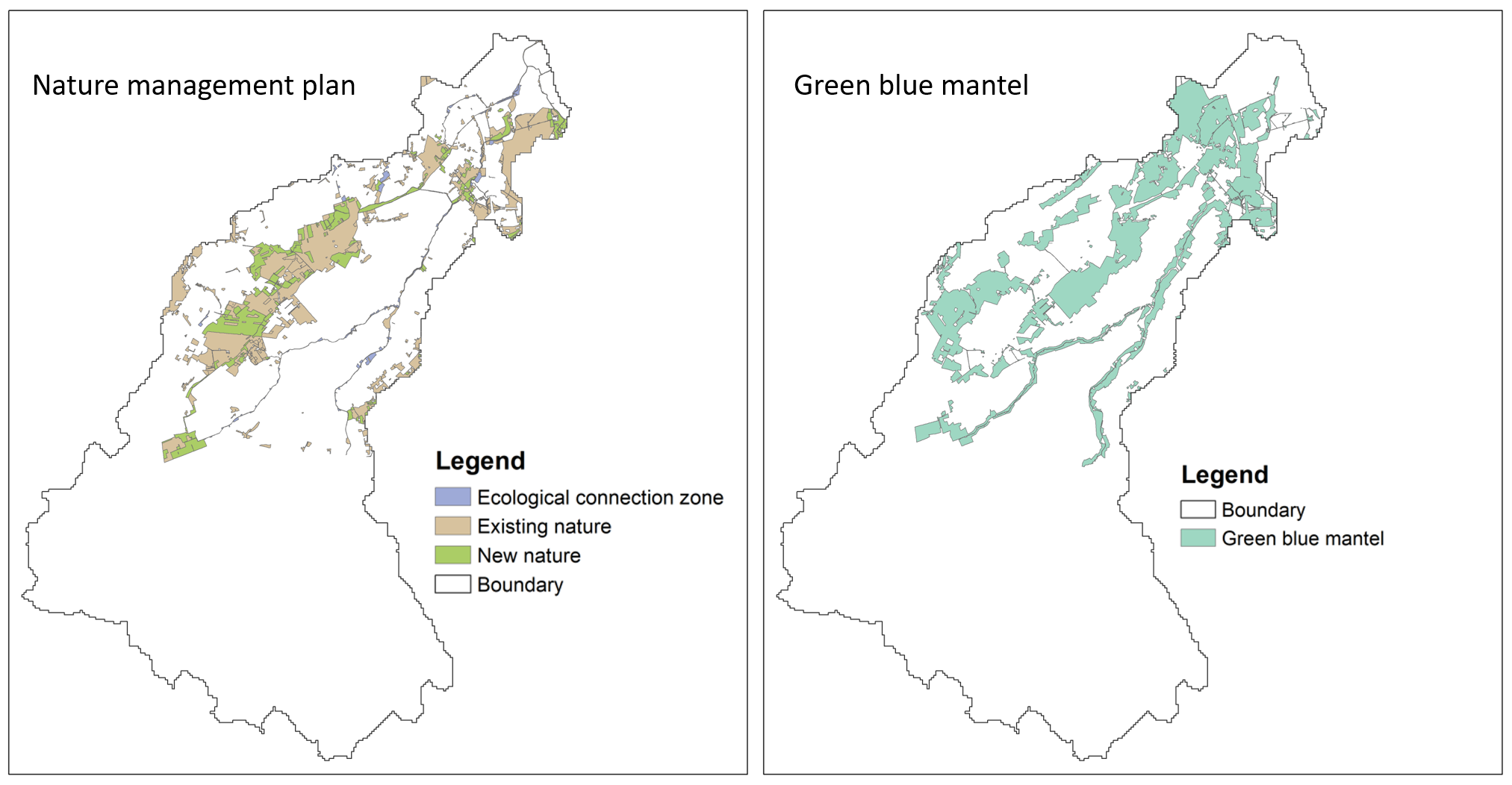 Nature areas considered for NBS adaptations