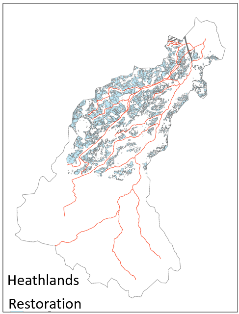 Heathlands restoration map